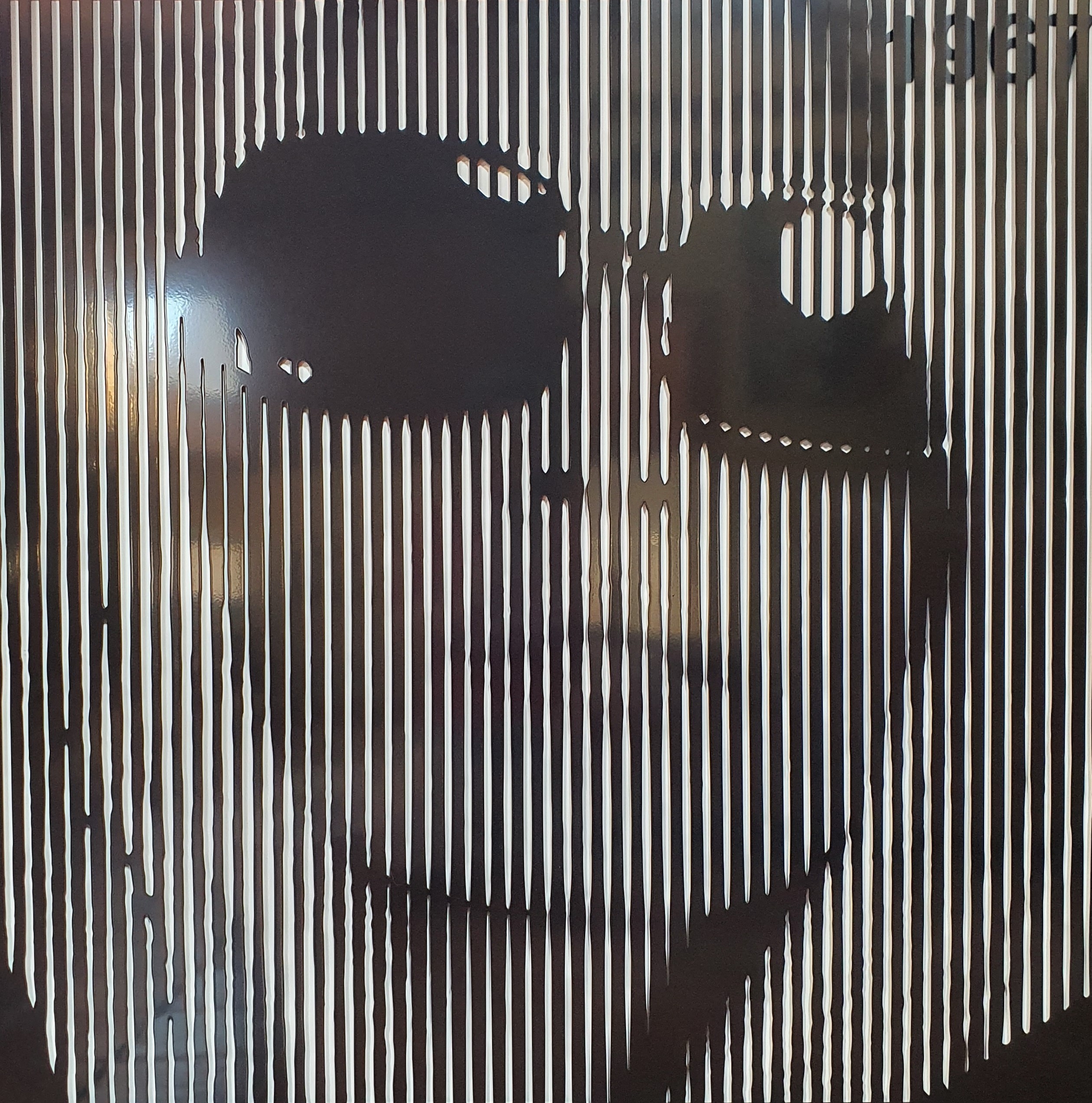 Laurence Nolleau - BB Sunglasses – 1967 2021, Acier / Acrylique sur aluminium blanc 100 x 100 cm | 39 2/5 × 39 2/5 in Unique © Marciano Contemporary