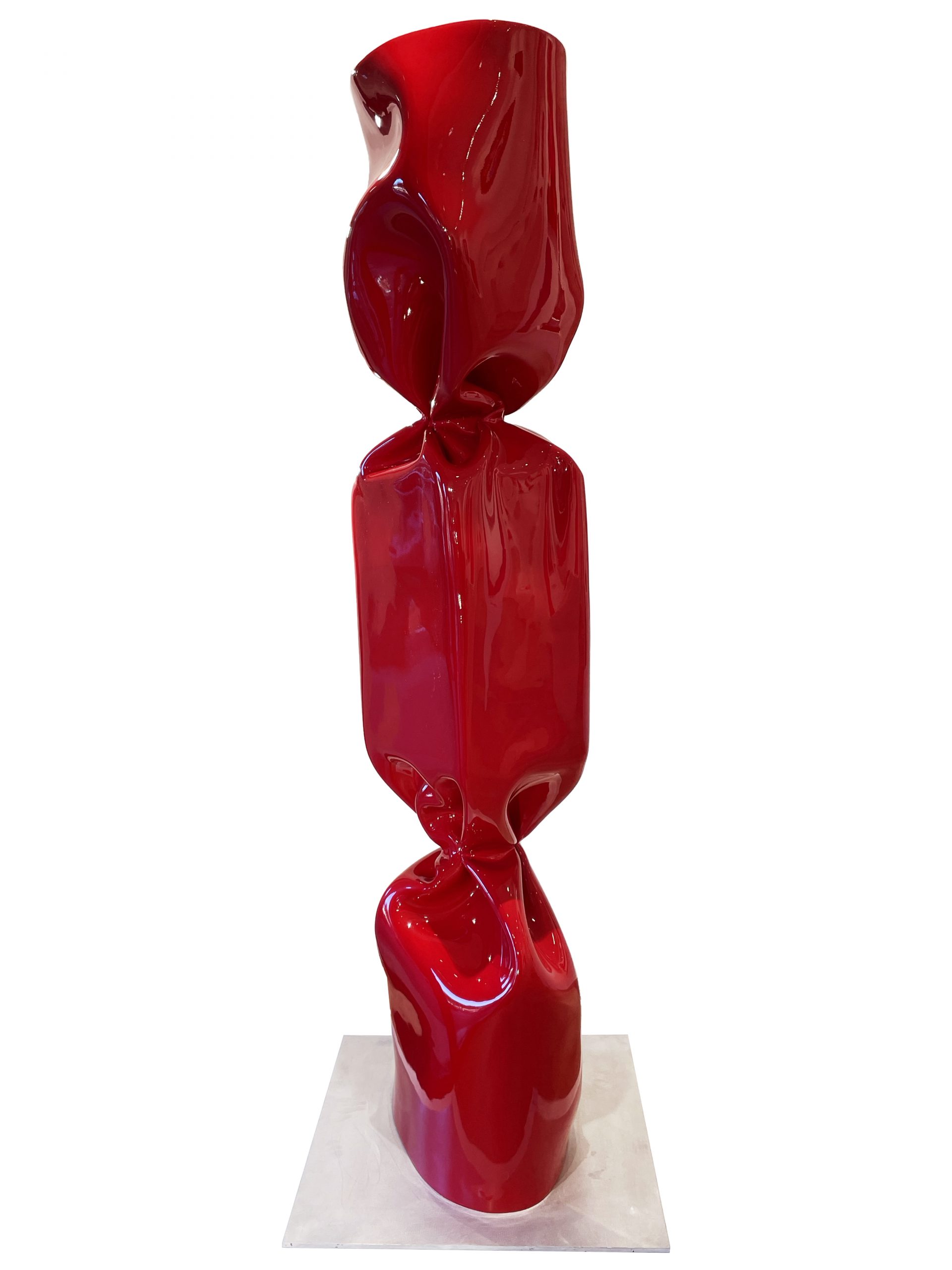 Laurence Jenk - Wrapping Bonbon Monumental Rouge 2020 Plexiglass 41 cm | 16 1/10 in Unique © Marciano Contemporary
