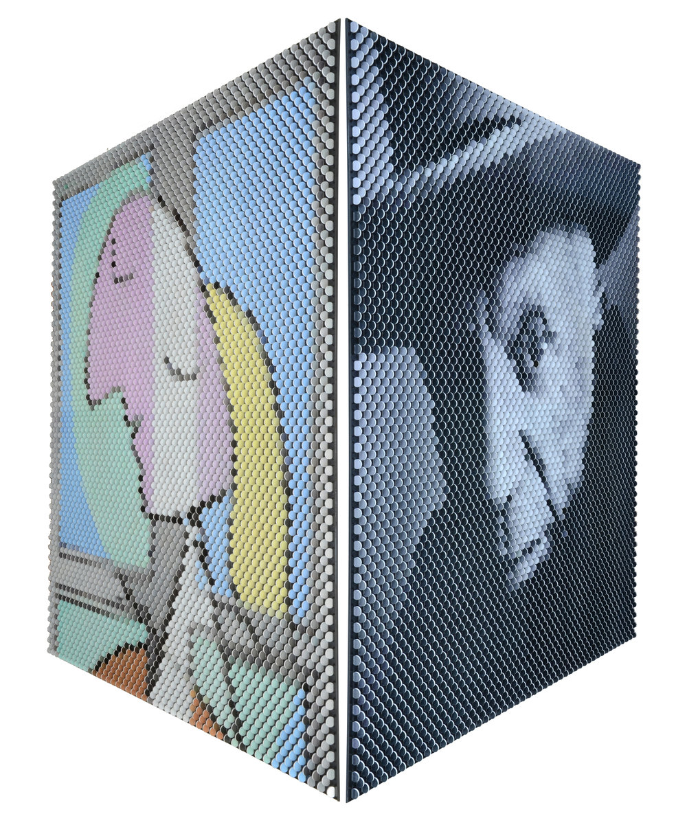 Juraj Kralik - Picasso 2021, Installation – Acrylique sur pièces et résine 150 x 150 cm | 59 1/10 x 59 1/10 in Unique © Marciano Contemporary