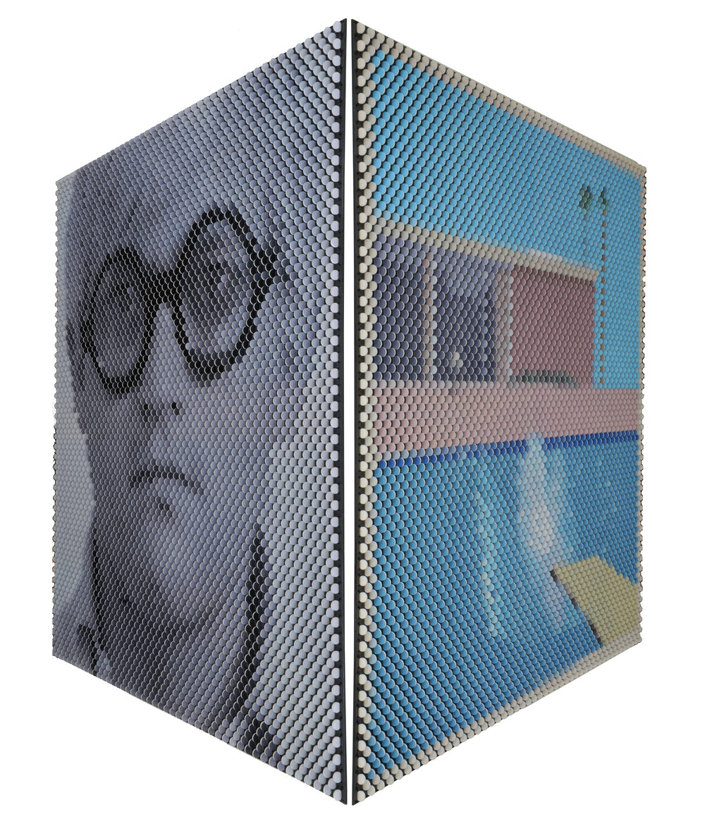 Juraj Kralik - The Very Big Splash 2021, Installation – Acrylique sur pièces et résine 150 x 150 cm | 59 1/10 x 59 1/10 in Unique © Marciano Contemporary