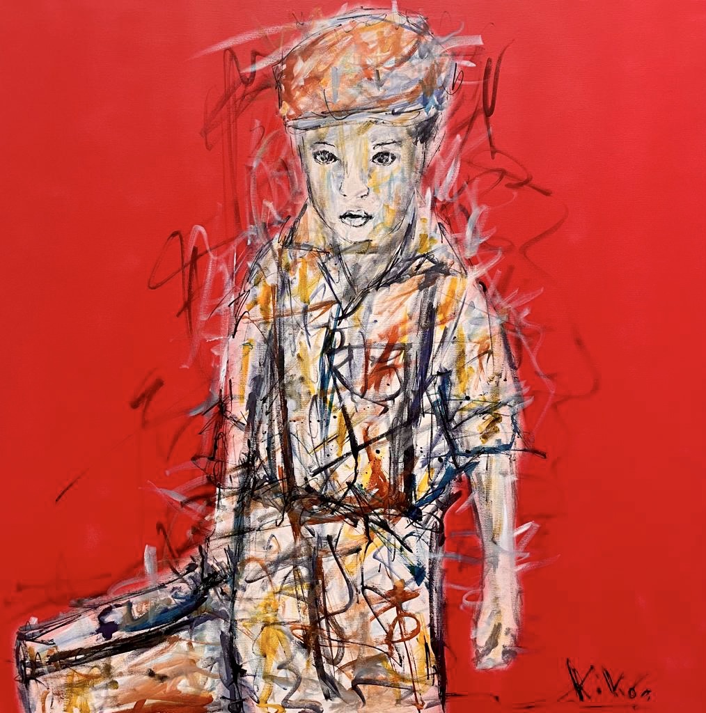 Kiko - La Valise 2021, Acrylique, encre de chine et resine sur toile 100 x 100 cm | 39 2/5 × 39 2/5 in Unique © Marciano Contemporary