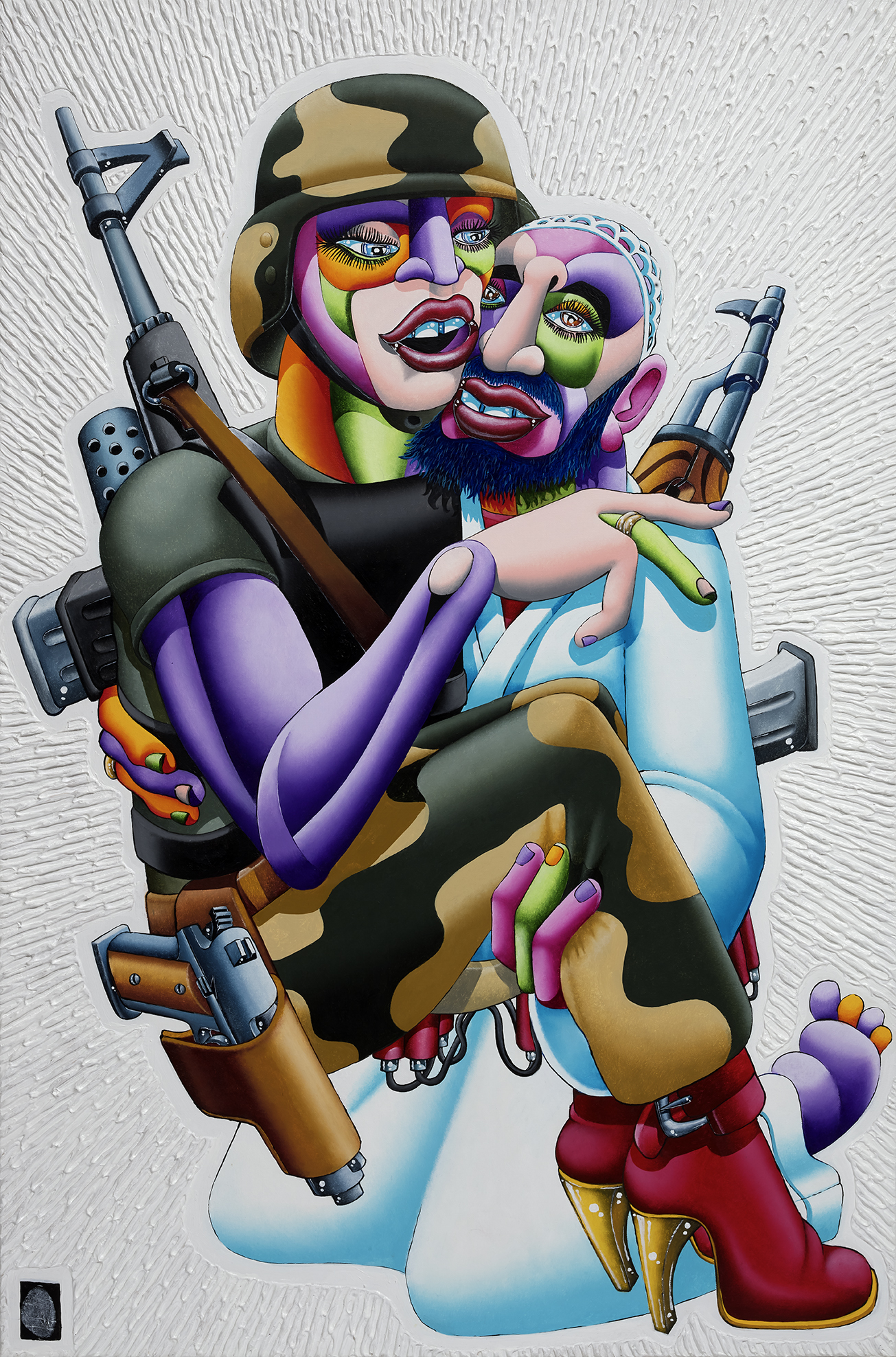 Didier Chamizo - Love Story Acrylique sur toile 92 × 60 cm | 36 1/5 × 23 3/5 in Unique © Marciano Contemporary