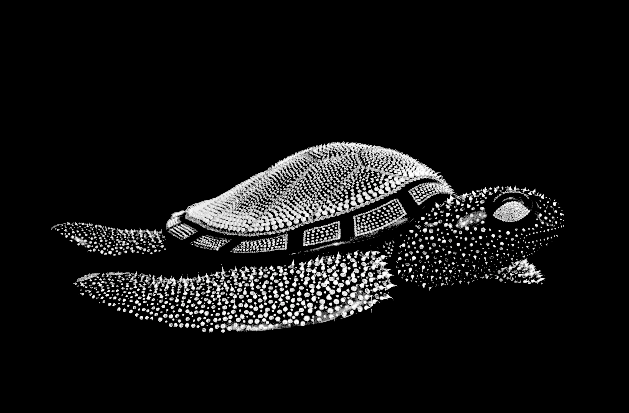 Eddy Maniez - Tortue Noire - 2021, Résine, silicone et cristaux Swarovski 50 cm | 19 7/10 in Unique © Marciano Contemporary