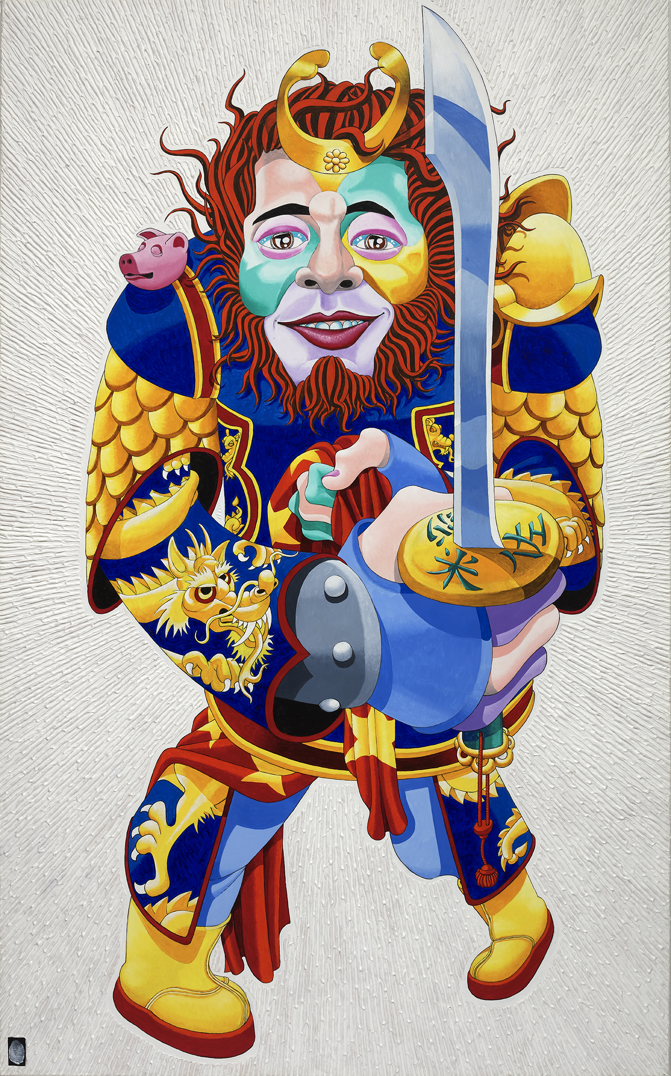 Didier Chamizo - San Goku Acrylique sur toile 146 × 89 cm | 57 1/2 × 35 in Unique © Marciano Contemporary