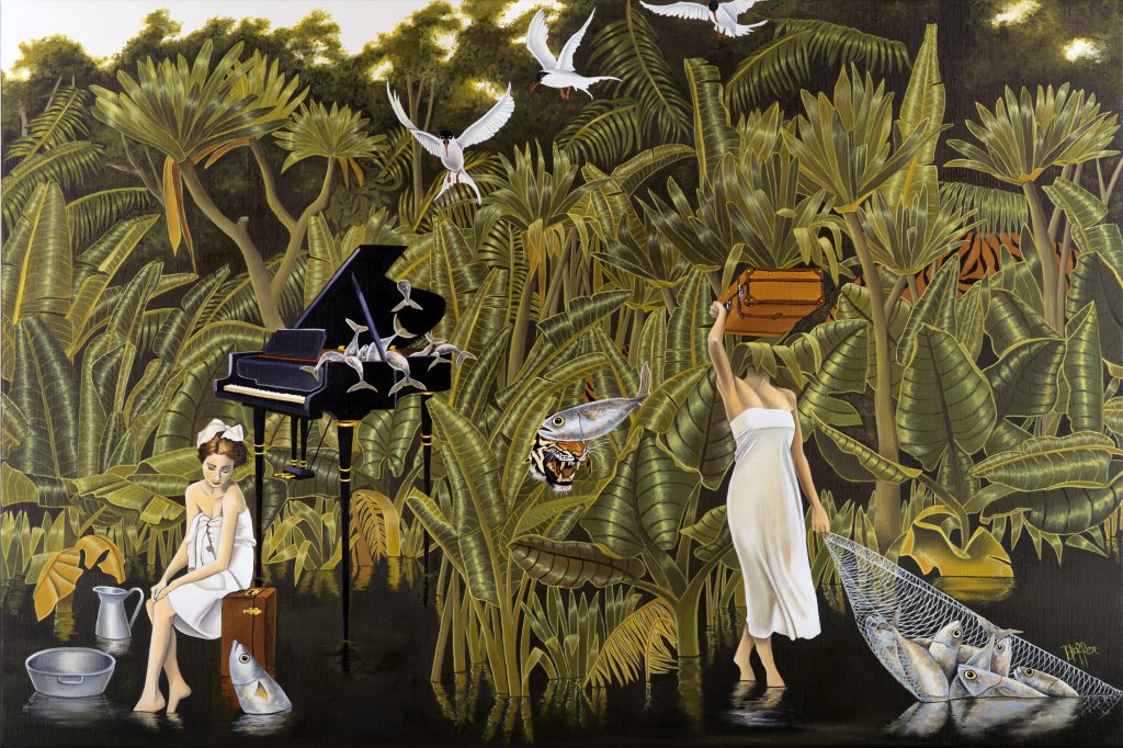 Dominique Hoffer - Dhoffer - Le Sucre des Santolines 2020, Huile sur toile 60 x 90 cm | 23 3/5 × 35 2/5 in Unique © Marciano Contemporary