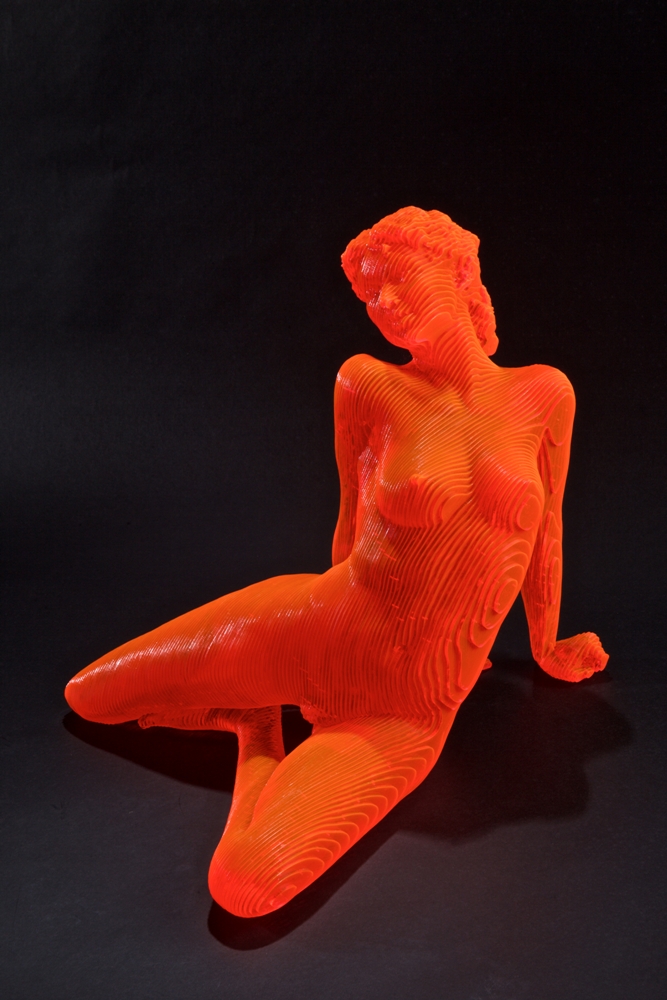 Olivier Duhamel - Martina 2018, Sculpture Acrylique orange 45 x 38 x 42 cm | 17 7/10 × 15 × 16 1/2 in Édition de 8 © Marciano Contemporary