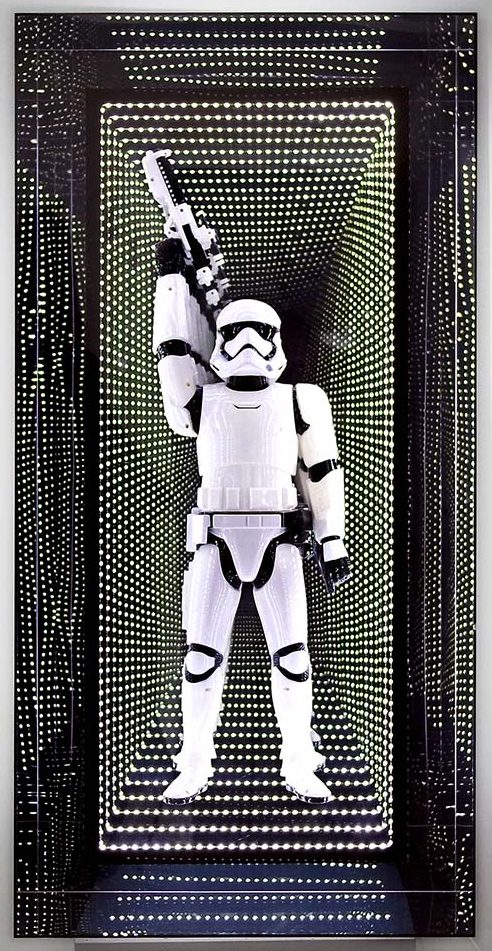 Falcone - Infinity Stormtrooper Installation, Plexiglass, led 100 × 80 × 11 cm | 39 2/5 × 31 1/2 × 4 3/10 in Unique © Marciano Contemporary