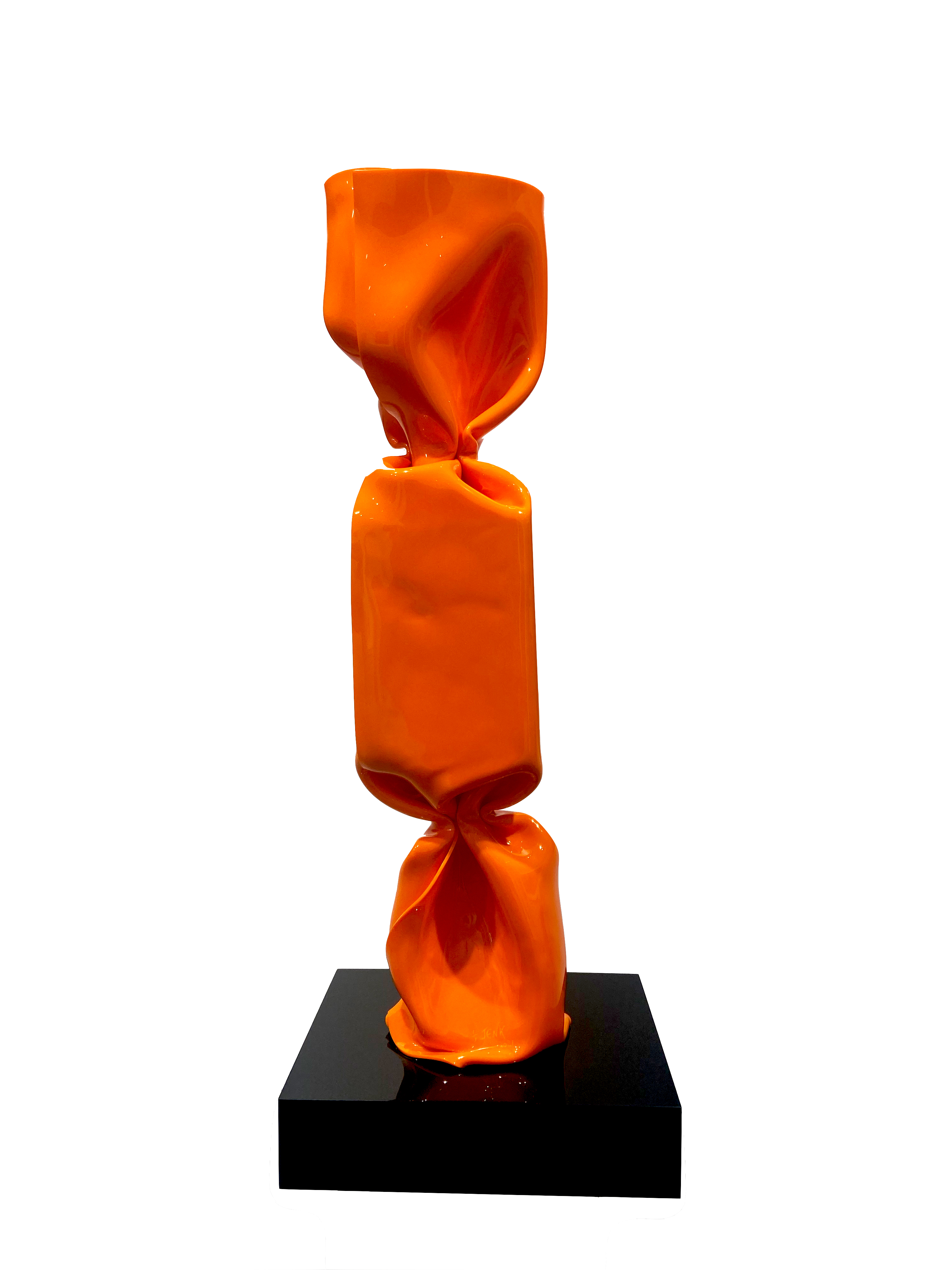 Laurence Jenk - Wrapping Bonbon Orange 2021 Plexiglass 84 cm | 33 1/10 in Unique © Marciano Contemporary