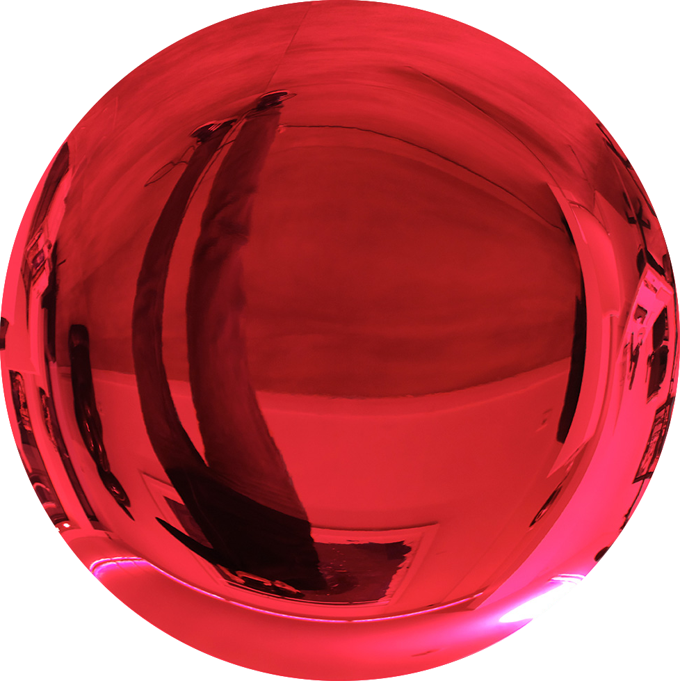 Jeremy Laval - 2022, Deep Round Cherry, miroir teinté et moulé - diamètre 120 cm, Unique © Marciano Contemporary